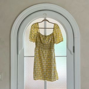 Faithfull the Brand yellow floral dress, size US 10